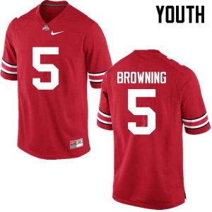 Youth Ohio State Buckeyes #5 Baron Browning Red Nike NCAA College Football Jersey January GUM3744QW